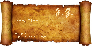 Hers Zita névjegykártya